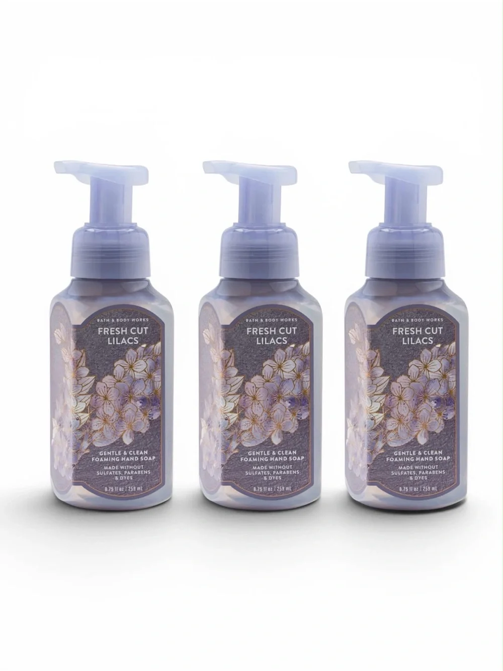 Bath & Body Works Fresh Cut Lilac Foaming Hand Soap Set of 3 Floral Scents New
